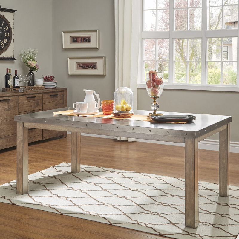 Gracie Oaks Stainless Steel Top Dining Table & Reviews Wayfair
